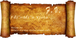 Fördős Viola névjegykártya